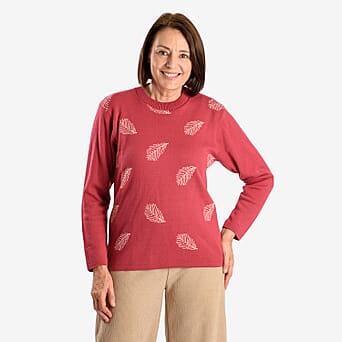 https://tjcuk.sirv.com/Products/78/4/7844921/Emma-Feather-Printed-Knitted-Jumper-Size-XL-Raspberry_7844921.jpg?w=342&h=342