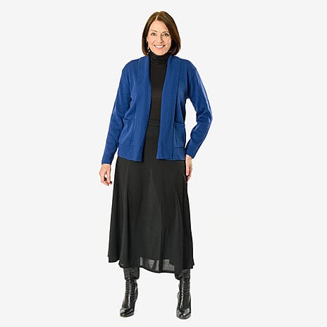 Emma Pure and Natural Knitted Cardigan (Size - M) - Navy