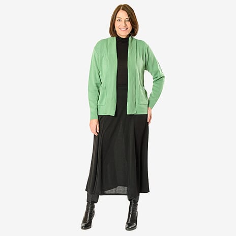Emma Pure and Natural Knitted Cardigan (Size - XL) - Olive