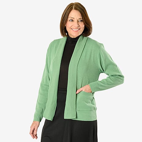 Emma Pure and Natural Knitted Cardigan (Size - XL) - Olive