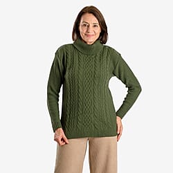 Emma Cable Knit Roll Neck Pullover