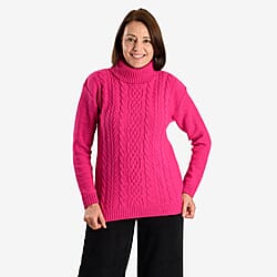 Emma Cable Knit Roll Neck Pullover