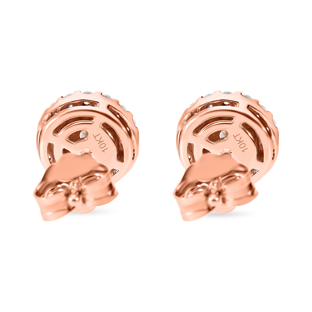Very Rare Find- 9K Rose Gold Certified (VS-SI)  Natural Pink Diamond and  White Diamond  Earring 0.52 Ct.