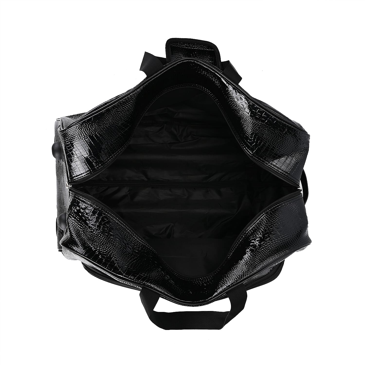 Passage Crocodile Patterned Travel Bag (Size 59x35x30 cm) - Black Passage Crocodile Patterned Travel Bag (Size 59x35x30 cm) - Black
