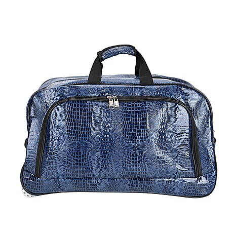 Passage Crocodile Patterned Travel Bag (Size 59x35x30 cm) - Blue