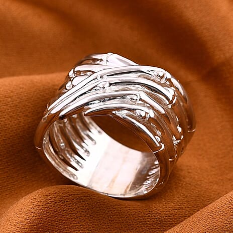 Royal Bali Collection Sterling Silver Bamboo Ring,  Silver Wt. 8 Gms