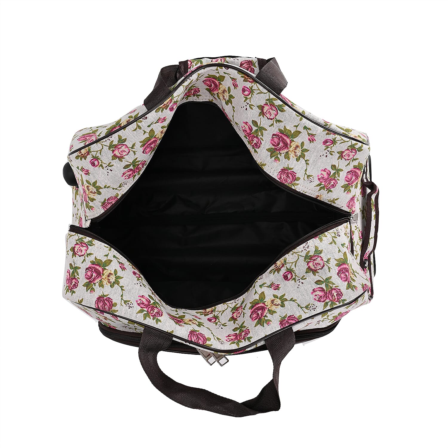 Passage Flower Pattern Travel Bag with Adjustable Handle - Wheel - Pink Passage Flower Pattern Travel Bag with Adjustable Handle - Wheel - Pink