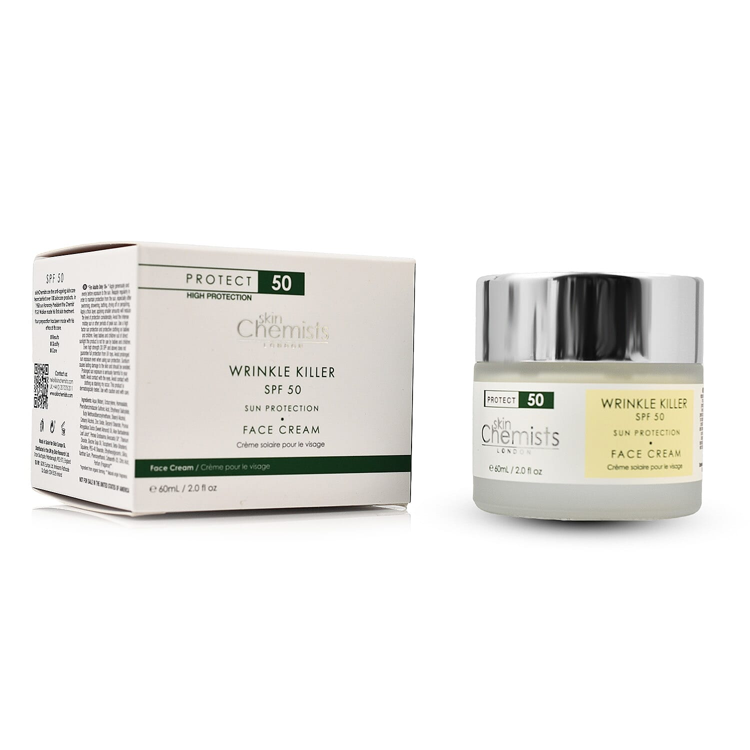 BRAND NEW LAUNCH- skinChemists Wrinkle Killer SPF 50 Face Cream - 60ml