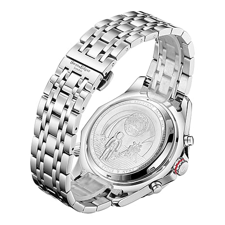 Limited Edition Swan - Edgar Hand Assembled World Timer Mechanical Quartz Mens Watch - Grey