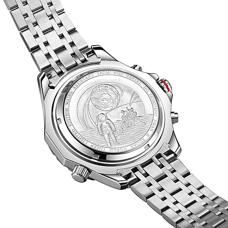 Limited Edition Swan - Edgar Hand Assembled World Timer Mechanical Quartz Mens Watch - Grey