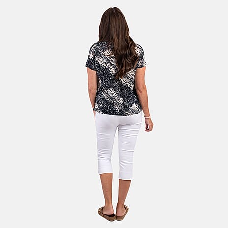 Nicole Cowl Neck Animal Printed Top (Size M) - Blue