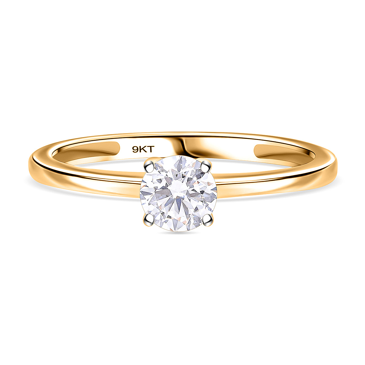 Biggest Vegas Find 2024 - 9K Yellow Gold SGL Certified VS-G-H Lab Grown Diamond Solitaire Ring 0.50 ct.