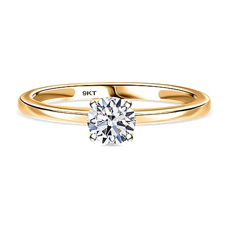 LUXURIANT  0.5 Ct. Lab Grown Diamond Solitaire Ring in 9K Yellow Gold SGL Certified