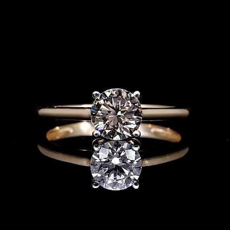 Luxuriant - 9K Yellow Gold SGL Certified (VS-GH) Lab Grown Diamond Solitaire Ring 0.50 Ct.