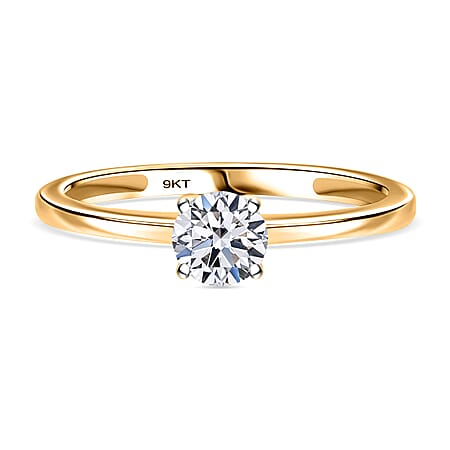 Luxuriant Diamond 0.5 Ct. Lab Grown Diamond Solitaire Ring in 9K Yellow Gold, SGL Certified