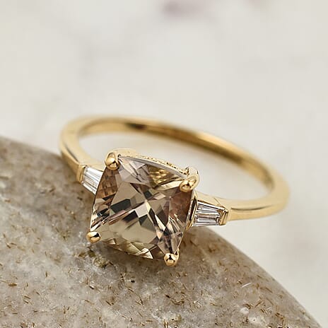 JCK Vegas Closeout - 14K Yellow Gold AAA Turkizite & Diamond (I2-G-H ) Ring 3.00 Ct