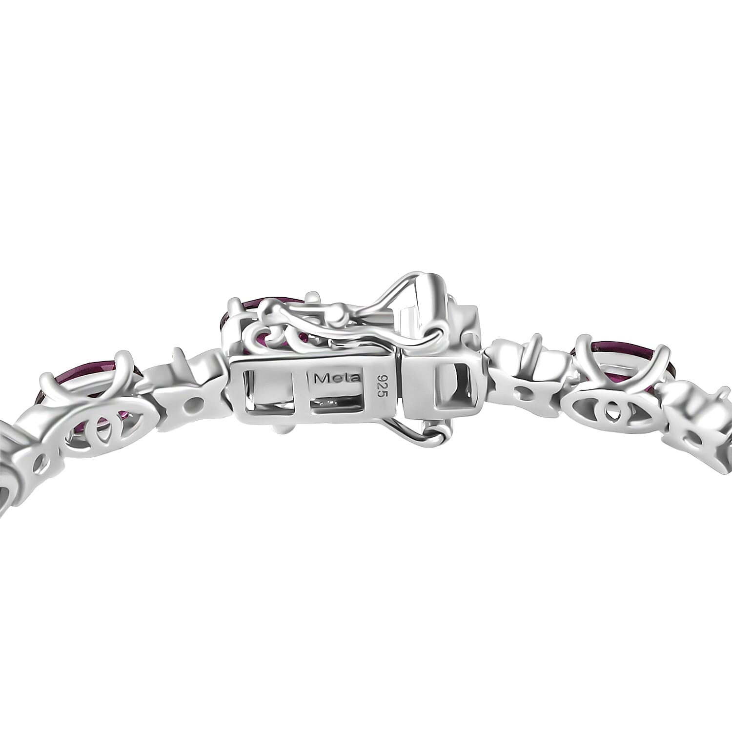 TONY DINIZ COLLECTION Rare Find- Natural Ember Garnet & Natural Zircon Tennis Bracelet (Size - 8) in Rhodium overlay Sterling Silver 12.35 ct,