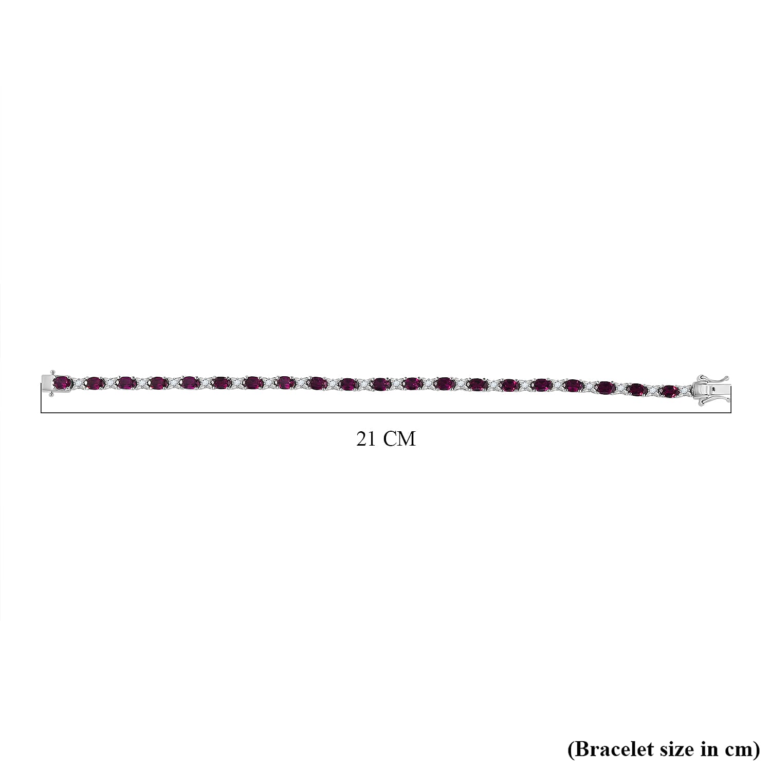 TONY DINIZ COLLECTION Rare Find- Natural Ember Garnet & Natural Zircon Tennis Bracelet (Size - 8) in Rhodium overlay Sterling Silver 12.35 ct,