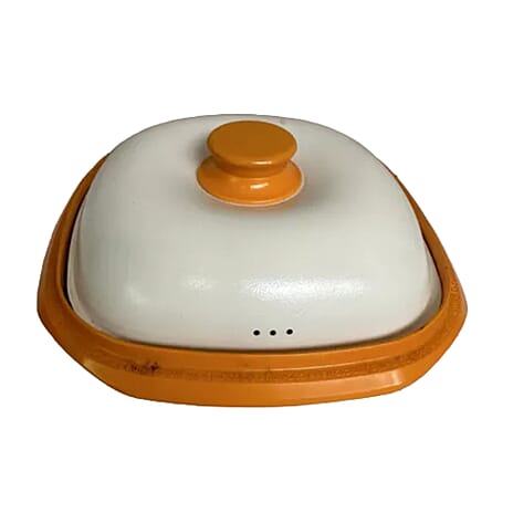 Rangemate Long Grill Multipurpose Microwave Pan - Quick, Healthy Grill, Steam, Brown, Sizzle, Stir Fry - Orange