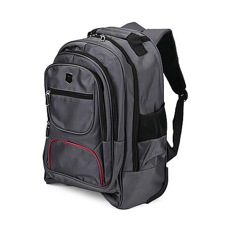 Backpack with Adjustable Handle - Wheel - Grey