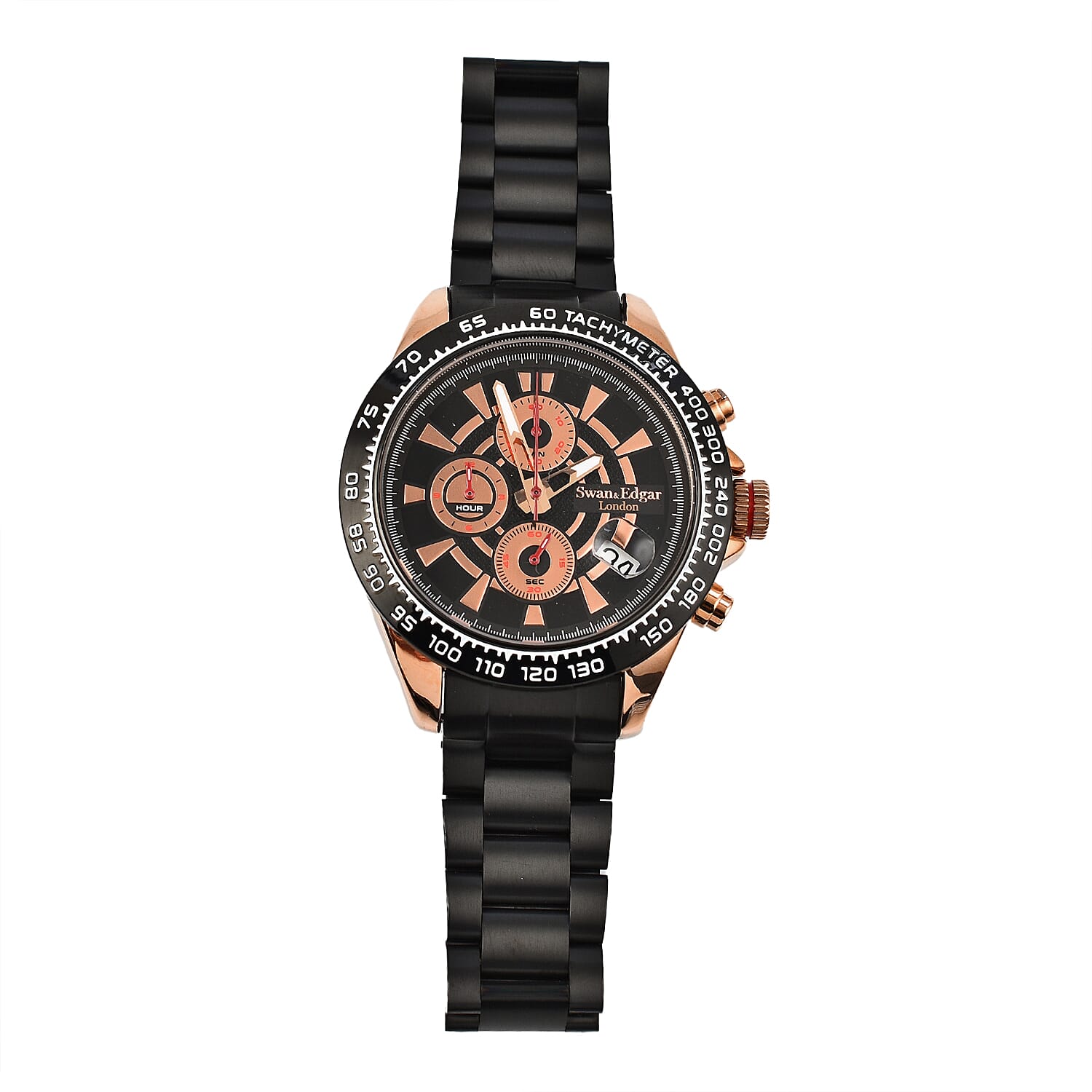 Limited Edition Swan - Edgar Hand Assembled Speed Target Mechanical Quartz Mens Watch - Rose Gold - Black Limited Edition Swan - Edgar Hand Assembled Speed Target Mechanical Quartz Mens Watch - Rose Gold - Black