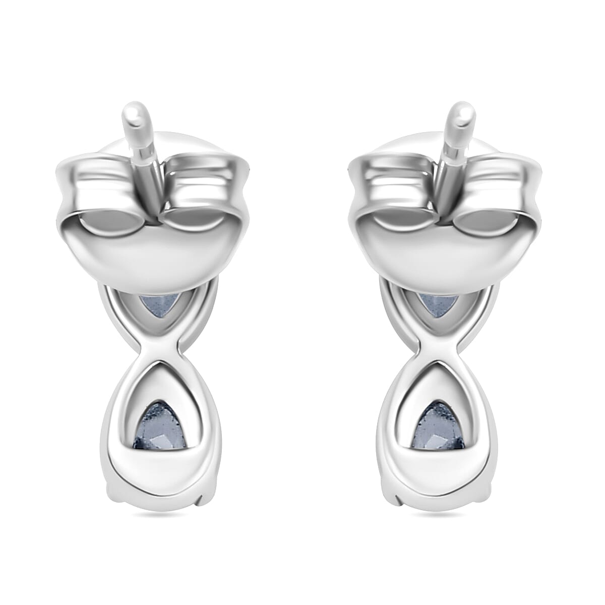 Santamaria Aquamarine Earrings in Rhodium Overlay Sterling Silver