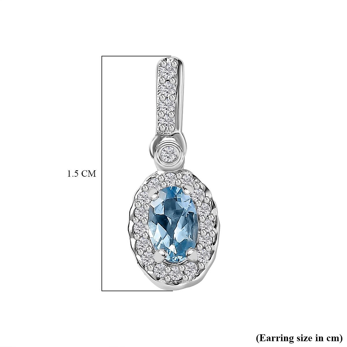 Santamaria Aquamarine & Natural Zircon Dangle Earrings in Rhodium Overlay Sterling Silver