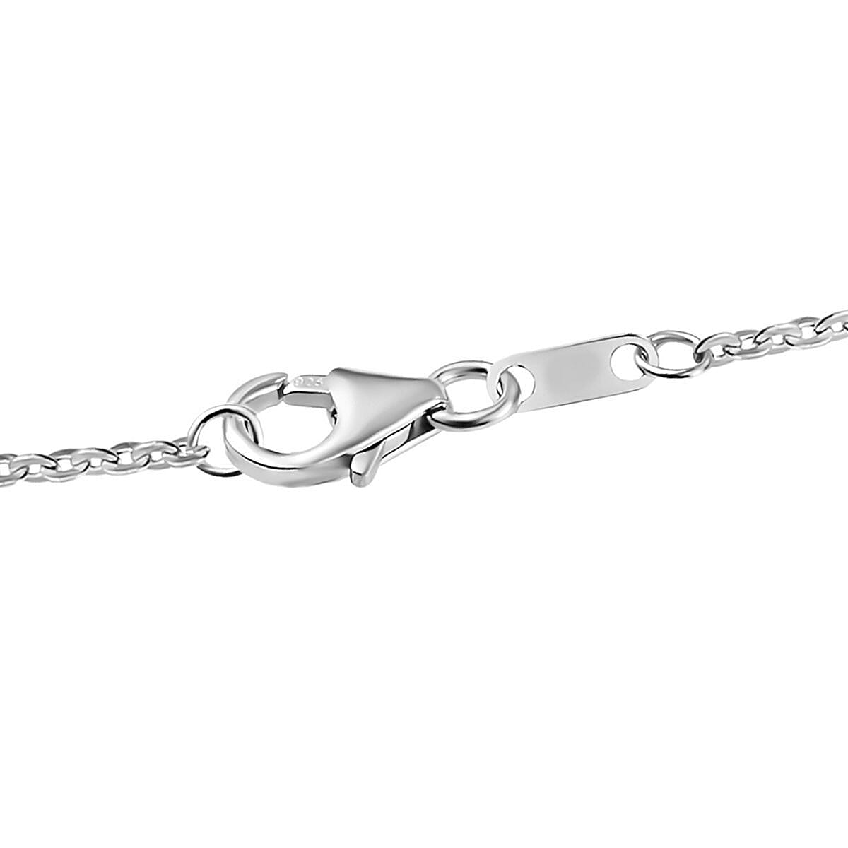 Natural Hebei Peridot & Natural Zircon Floral Necklace (Size - 20) in Rhodium Overlay Sterling Silver 2.30 Ct
