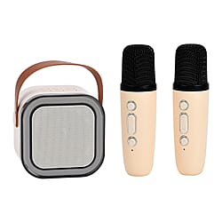 Portable Karaoke Bluetooth Speaker with 2 Microphones and RGB Lighting