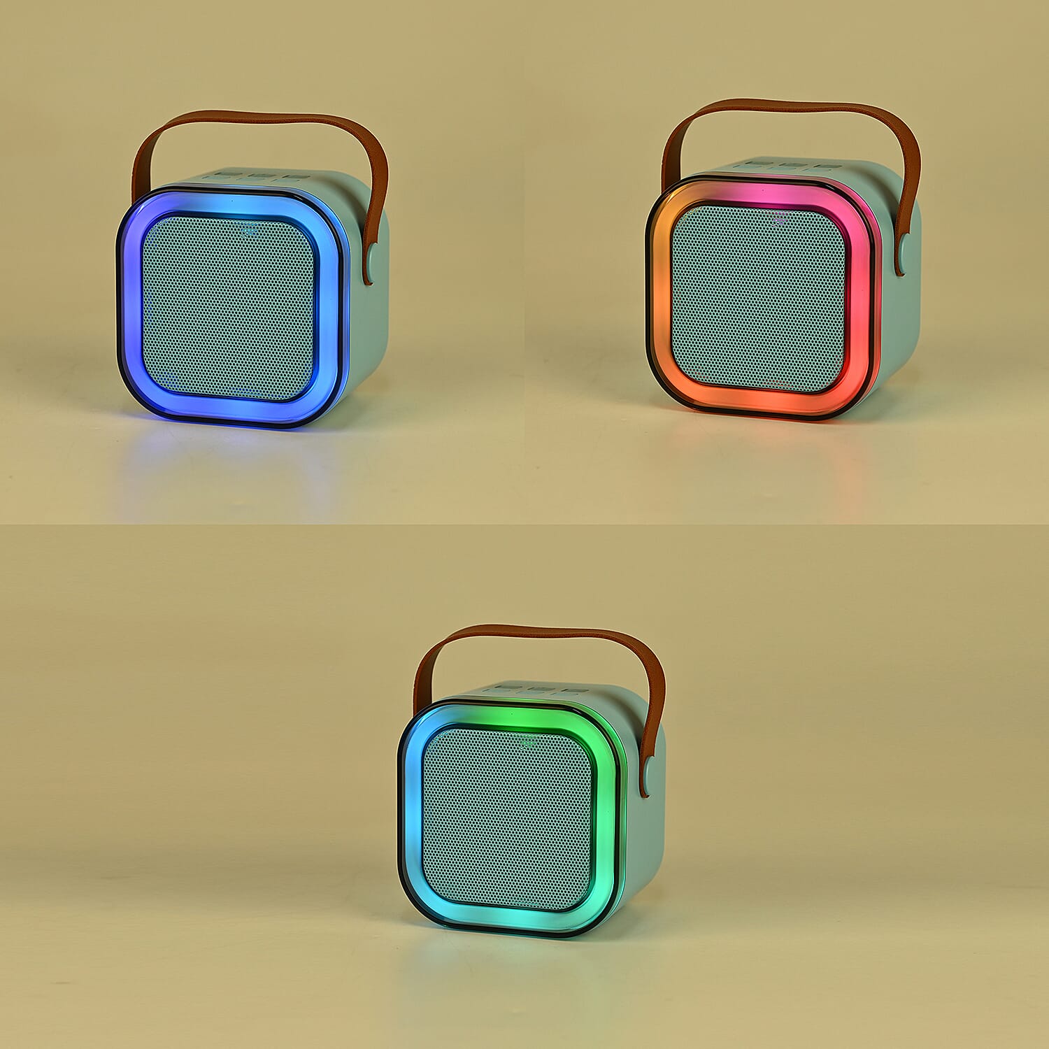 Karaoke Bluetooth Speaker with 2xMicrophones & RGB color changing light  - Blue