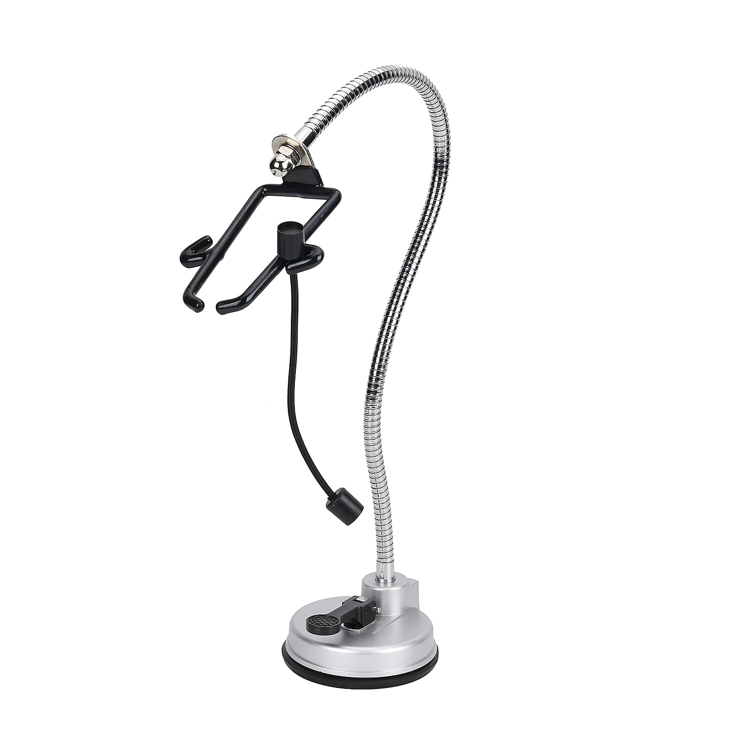 Suction Cup Hair Dryer Holder - Black & Silver