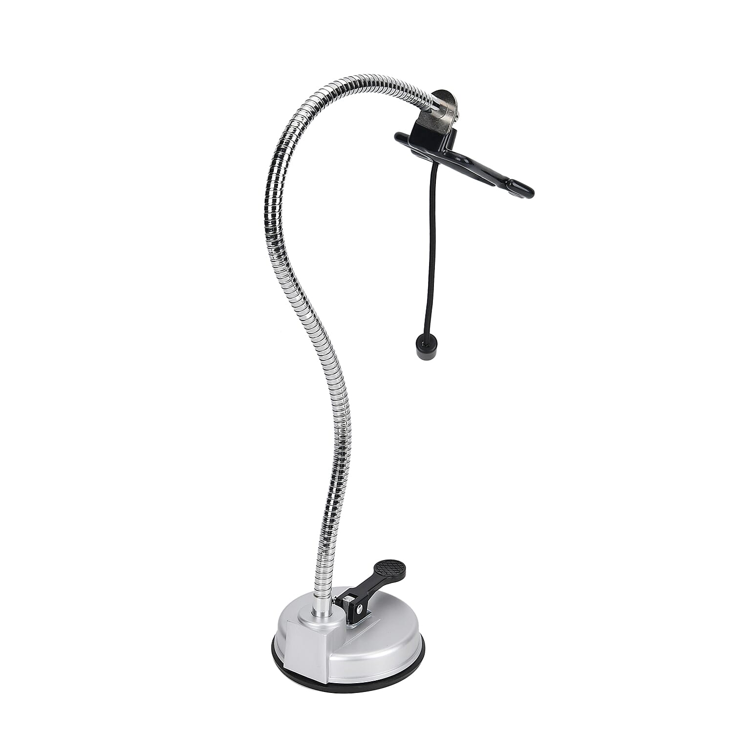 Suction Cup Hair Dryer Holder - Black & Silver