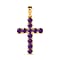 Birthstone Cross Collection - 9K Yellow Gold AA Rhodolite Garnet Cross Pendant