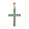 Birthstone Cross Collection - 9K Yellow Gold AA Apatite Cross Pendant