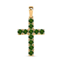 Birthstone Cross Collection - 9K Yellow Gold AA Peridot Cross Pendant