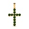 Birthstone Cross Collection - 9K Yellow Gold AA Moon Glow Stone Cross Pendant