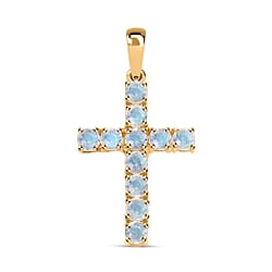 Birthstone Cross Collection - 9K Yellow Gold AA Peridot Cross Pendant