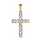 Birthstone Cross Collection - 9K Yellow Gold AA Natural Chrome Diopside Cross Pendant