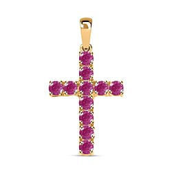 Birthstone Cross Collection - 9K Yellow Gold AA Peridot Cross Pendant