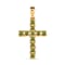 Birthstone Cross Collection - 9K Yellow Gold AA Natural Chrome Diopside Cross Pendant