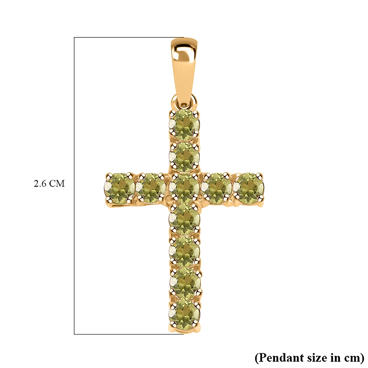 9K Yellow Gold  AA   Peridot  Pendant  Gold Wt. 0.8 Gms  0.869  Ct.