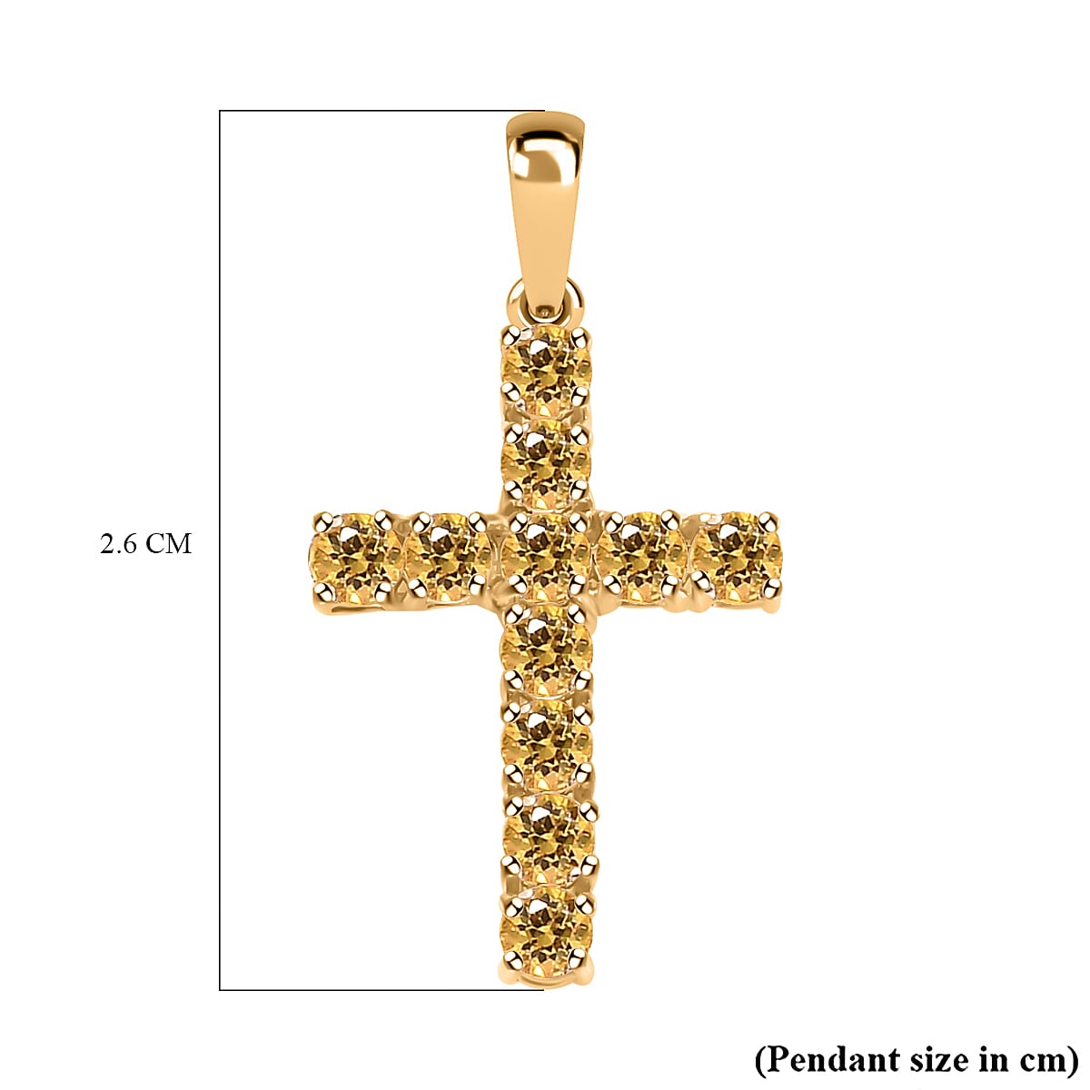 9K Yellow Gold  AA   Yellow Sapphire  Pendant 1.32 ct,  Gold Wt. 0.8 Gms  0.847  Ct.