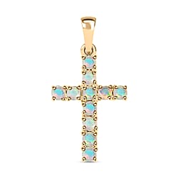Birthstone Cross Collection - 9K Yellow Gold AA Peridot Cross Pendant