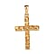 Birthstone Cross Collection - 9K Yellow Gold AA Natural Chrome Diopside Cross Pendant