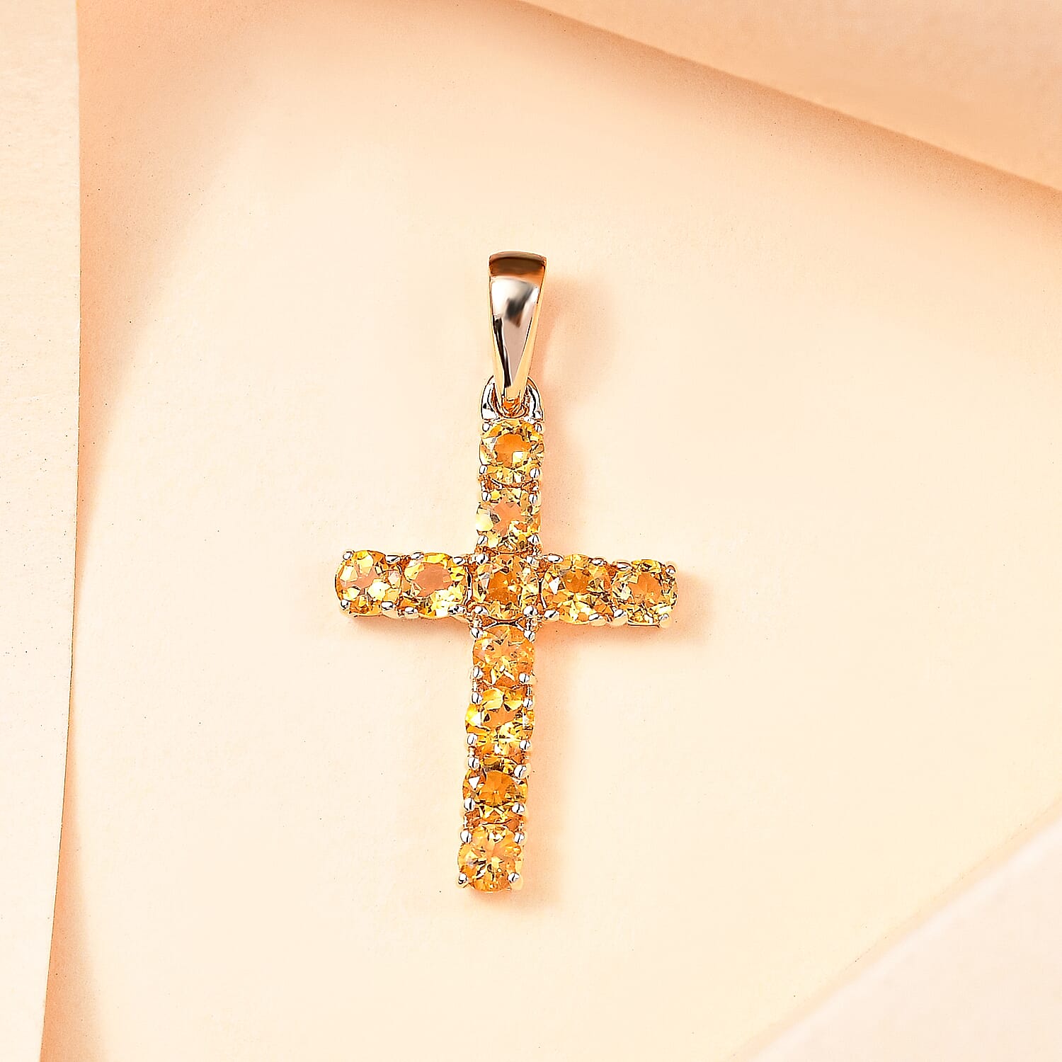 9K Yellow Gold  AA   Citrine  Pendant