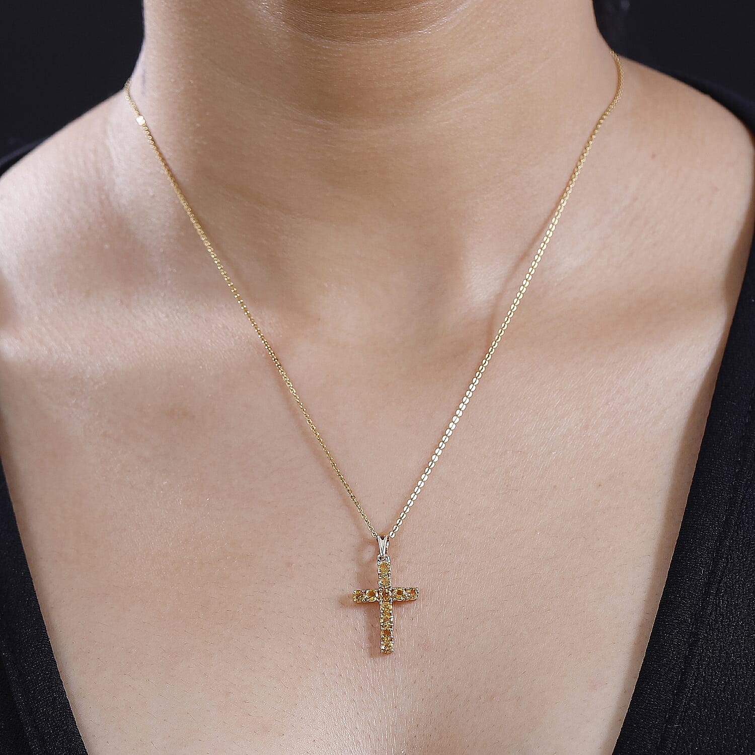 9K Yellow Gold  AA   Citrine  Pendant