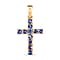 Birthstone Cross Collection - 9K Yellow Gold AA Natural Chrome Diopside Cross Pendant