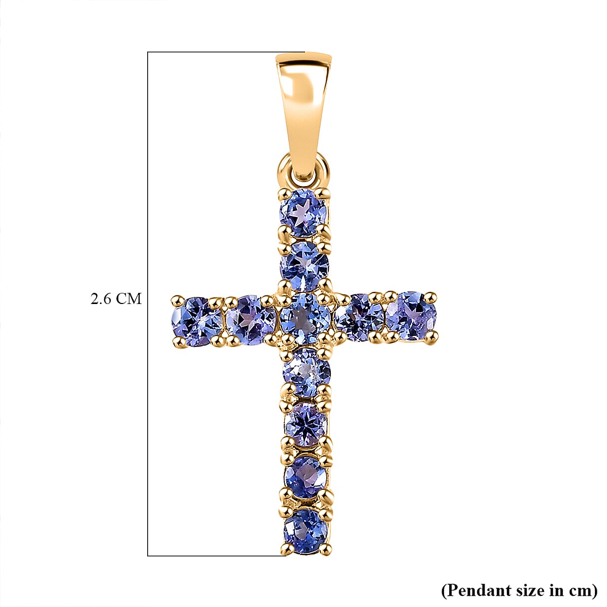 9K Yellow Gold  AA   Tanzanite  Pendant 0.69 ct,  Gold Wt. 0.87 Gms  0.693  Ct.