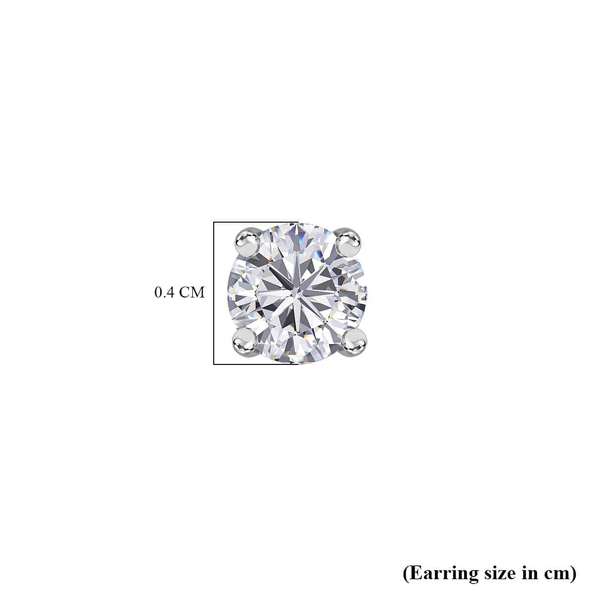 Moissanite Solitaire Stud Earrings in Sterling Silver