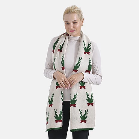 New Arrival - Limited Stock - Christmas Printed Scarf - Light Gray